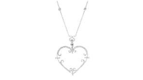 C. 1990 Vintage 1.75 ct. t.w. Diamond Heart Necklace in 18kt White Gold