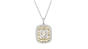 C. 2000 Vintage 1.50 ct. t.w. Diamond Pendant Necklace in 14kt Two-Tone Gold