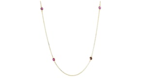 C. 1990 Vintage 2.00 ct. t.w. Ruby Station Necklace in 14kt Yellow Gold