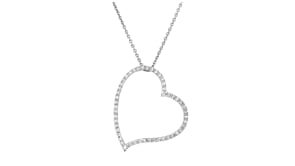 C. 1990 Vintage .25 ct. t.w. Diamond Heart Pendant Necklace in 14kt White Gold