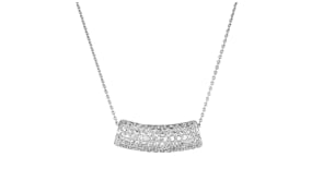 C. 2000 Vintage 1.14 ct. t.w. Diamond Barrel Pendant Necklace in 18kt White Gold