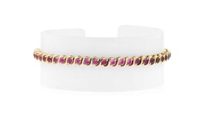 C. 1990 Vintage 4.90 ct. t.w. Pink Tourmaline S-Link Bracelet in 10kt Yellow Gold