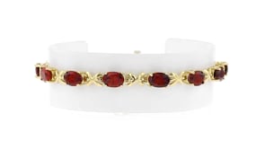 C. 1980 Vintage 11.40 ct. t.w. Garnet XO Bracelet in 14kt Yellow Gold