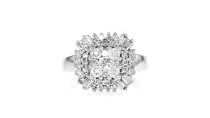 C. 1980 Vintage 1.30 ct. t.w. Diamond Cluster Ring in 14kt White Gold