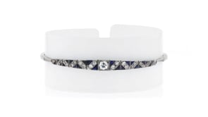C. 1920 Vintage .70 ct. t.w. Synthetic Sapphire and .58 ct. t.w. Diamond Bracelet in 18kt White Gold