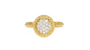C. 2000 Vintage .10 ct. t.w. Diamond Cluster Beaded Ring in 18kt Yellow Gold