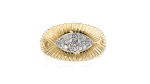 C. 1970 Vintage .40 ct. t.w. Diamond Fan Ring in 14kt Yellow Gold
