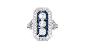 C. 2010 Vintage .74 ct. t.w. Sapphire and 1.34 ct. t.w. Diamond Ring in Platinum