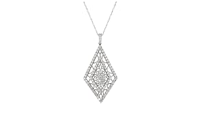 C. 1990 Vintage 2.00 ct. t.w. Diamond Openwork Pendant Necklace in Platinum