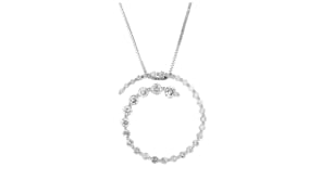 C. 1990 Vintage 1.40 ct. t.w. Diamond Swirl Pendant Necklace in 14kt White Gold