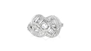 C. 1980 Vintage .85 ct. t.w. Diamond Cocktail Ring in 14kt White Gold