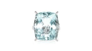 C. 2000 Vintage 26.38 Carat Aquamarine Cocktail Ring with Diamonds in Platinum