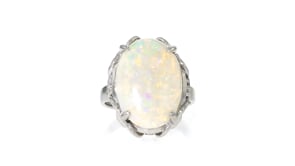 C. 1990 Vintage Opal Ring in Platinum