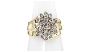 C. 1980 Vintage 1.00 ct. t.w. Diamond Cluster Ring in 10kt Yellow Gold