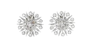 C. 1990 Vintage .70 ct. t.w. Diamond Starburst Earrings in Platinum