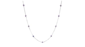 C. 2000 Vintage .66 ct. t.w. Amethyst Station Necklace in 14kt White Gold