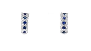 C. 2000 Vintage 1.50 ct. t.w. Sapphire and 1.15 ct. t.w. Diamond Hoop Earrings in 14kt White Gold