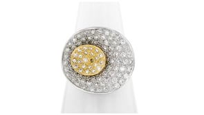 C. 1990 Vintage 1.00 ct. t.w. Diamond Discs Ring in 14kt Two-Tone Gold
