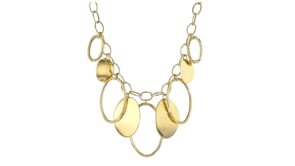 C. 2000 Vintage 14kt Yellow Gold Disc Drop Necklace