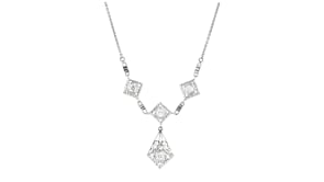 C. 1950 Vintage .45 ct. t.w. Diamond Openwork Drop Necklace in 14kt White Gold
