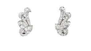 C. 1950 Vintage 1.35 ct. t.w. Diamond Fan-Style Clip-On Earrings in Platinum