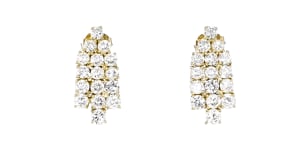 C. 2000 Vintage 2.50 ct. t.w. Diamond Geometric Earrings in 18kt Yellow Gold