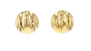C. 1980 Vintage 14kt Yellow Gold Ridged Dome Earrings