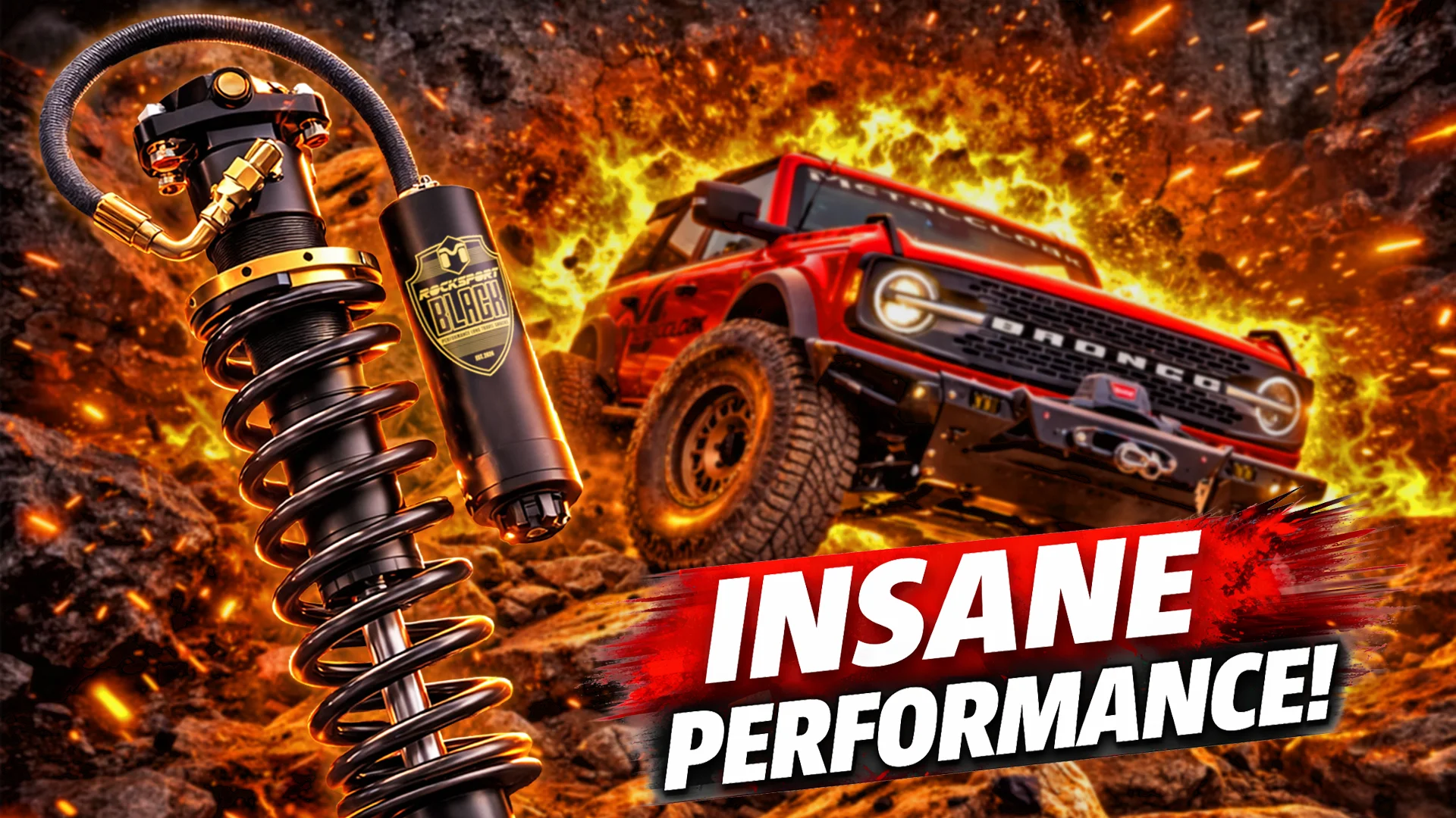 Rear RockSport Black Adjustable Coilovers for Bronco 6G