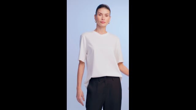 Camiseta Decote Redondo Off White Claudia