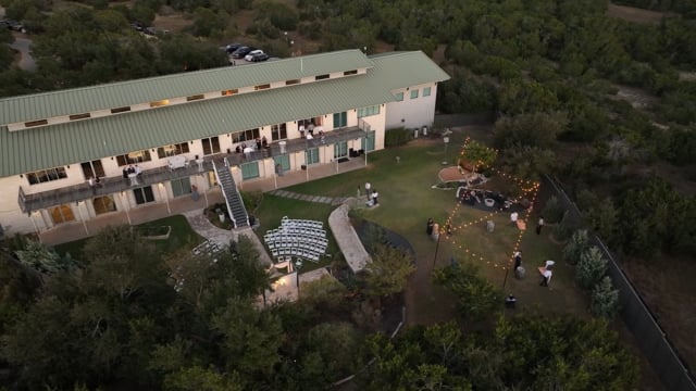 Still frame from Alexandra and BJ's Austin and Hill Country wedding film at The Terrace Club in Dripping Springs, TX