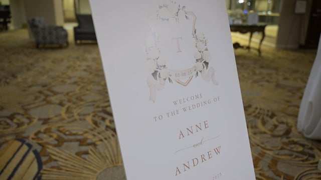 Still frame from Anne and Andrew's Dallas and Fort Worth wedding film at The Adolphus Hotel in Dallas, TX