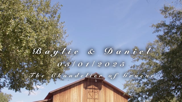 Still frame from Baylie and Daniel's San Antonio wedding film at The Chandelier of Gruene in New Braunfels, TX