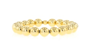 Italian 10mm 18kt Gold Over Sterling Bead Stretch Bracelet