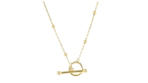 18kt Gold Over Sterling Bead-Station Toggle Necklace