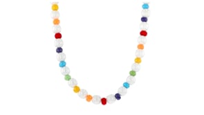 Italian Rainbow Murano Glass Bead Necklace