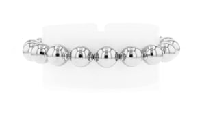 10mm Sterling Silver-Plated Bead Bracelet