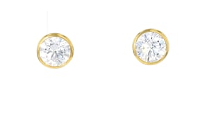 3.00 ct. t.w. Bezel-Set CZ Stud Earrings in 18kt Gold Over Sterling