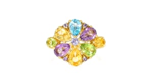 2.62 ct. t.w. Pastel Multi-Gemstone Cluster Ring in 18kt Gold Over Sterling