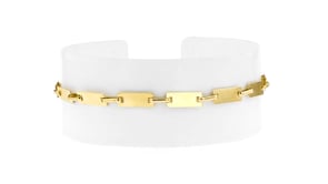 Italian 10kt Yellow Gold Alternating Rectangular and Paper Clip Link Bracelet