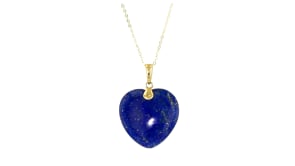 Lapis Heart Pendant in 10kt Yellow Gold