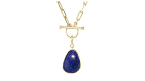 Lapis Charm in 18kt Gold Over Sterling