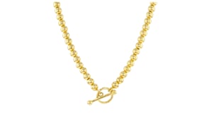 Italian 4mm 18kt Gold Over Sterling Bead-Chain Necklace