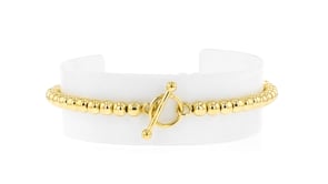 Italian 4mm 18kt Gold Over Sterling Bead-Chain Bracelet