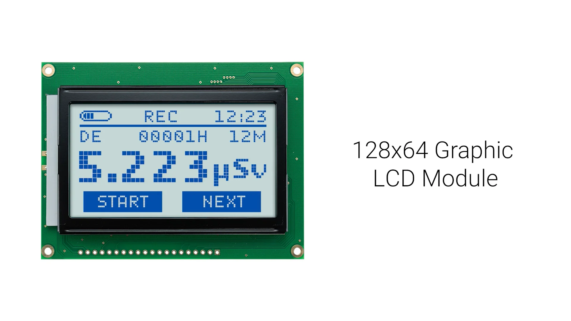 128x64 Graphic LCD Module | STN+ Gray Model-AZ with Side White
