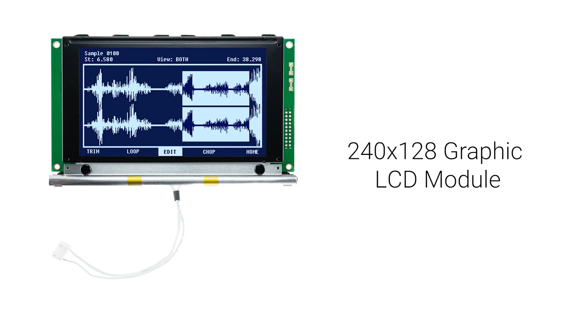 240x128 Graphic LCD Module | FSTN- with CCFL Backlight + 5-Pin