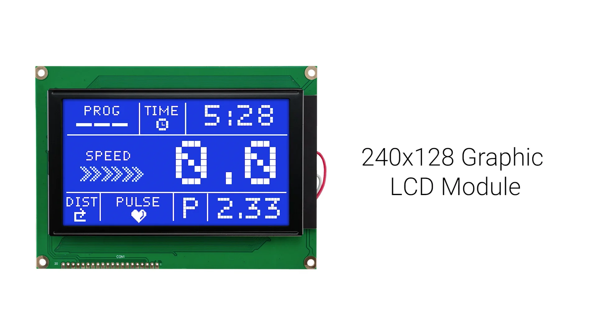 240x128 Graphic LCD Module | STN - Blue with White Backlight