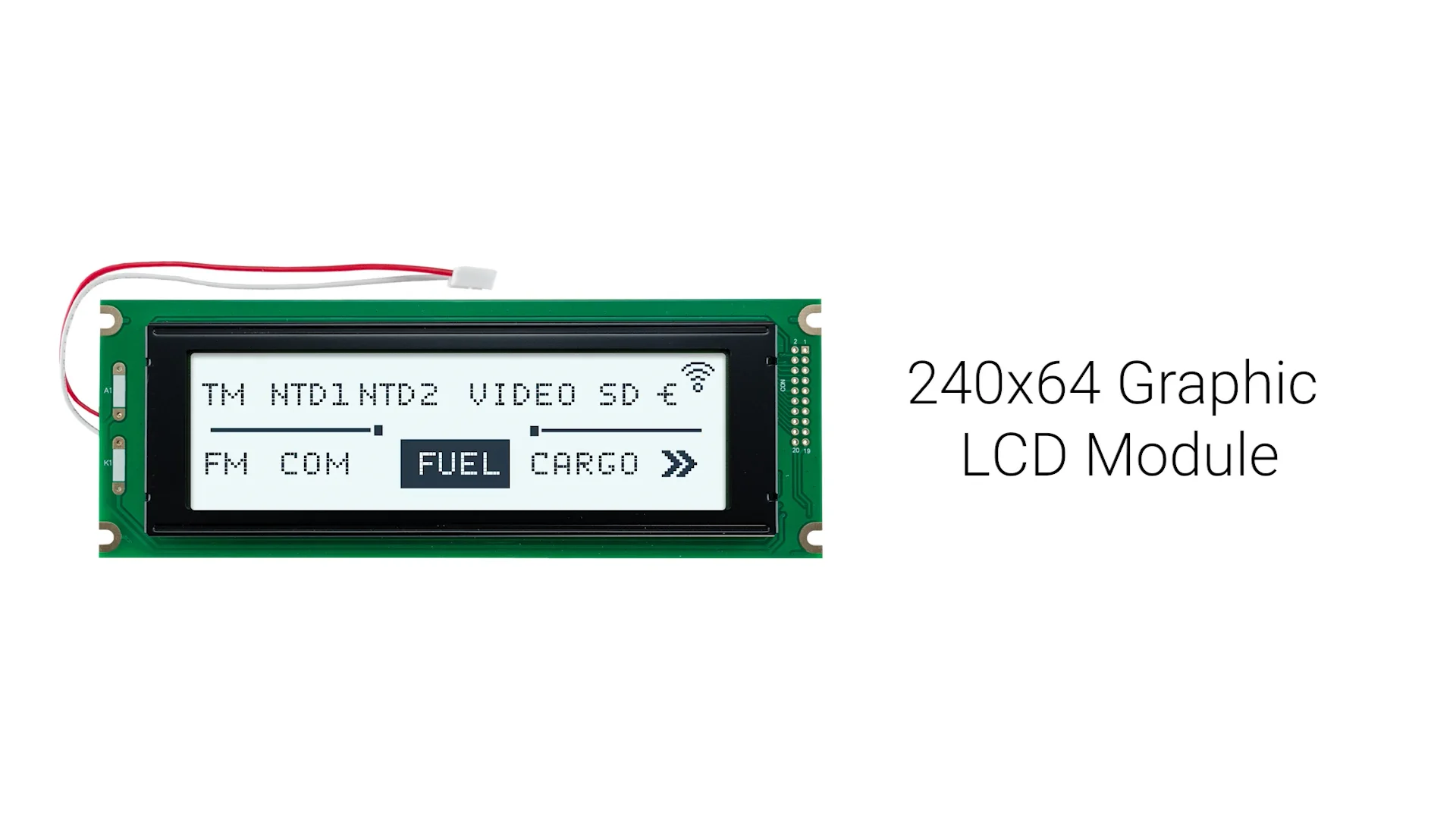 240x64 Graphic LCD Module | FSTN + Display with White Backlight