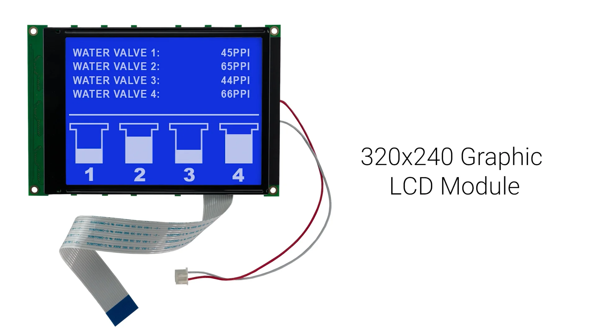 320x240 Graphic LCD Module | STN- Blue with White Backlight and
