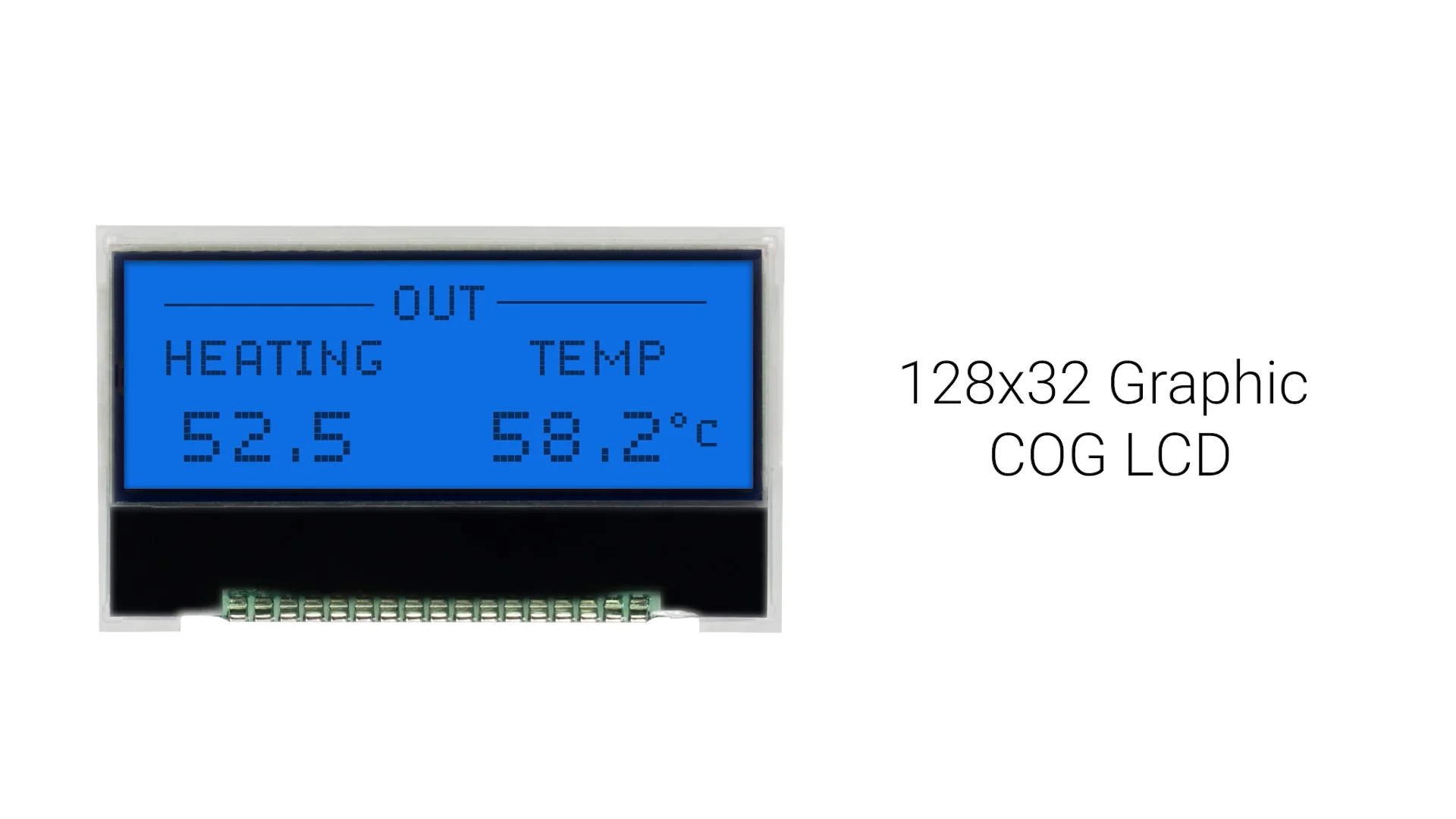 128x32 Graphic COG LCD | FSTN+ Display with Blue Backlight
