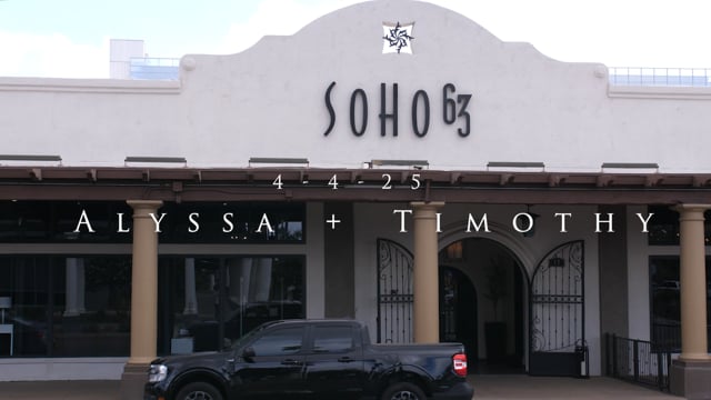 Still frame from Alyssa and Timothy's Phoenix wedding film at Soho63 in Chandler, AZ
